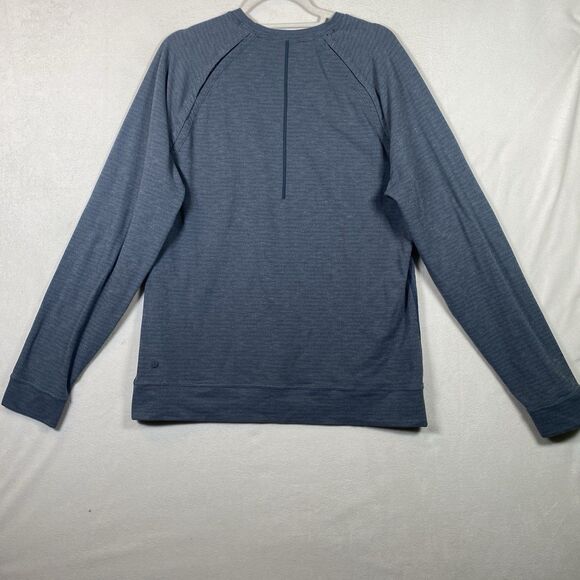 Lululemon Surge Warm Half Crew Long Sleeve Shirt Men’s Large Blue Reflective Run - Picture 2 of 8